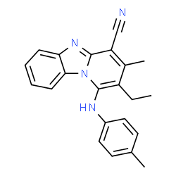 2-ethyl-3-methyl-1-[(4-methylphenyl)amino]pyrido[1,2-a]benzimidazole-4-carbonitrile结构式