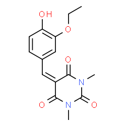 5-(3-Ethoxy-4-hydroxybenzylidene)-1,3-dimethyl-2,4,6(1H,3H,5H)-pyrimidinetrione结构式