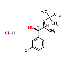 (1R,2S)-1-(3-Chlorophenyl)-2-[(2-methyl-2-propanyl)amino]-1-propanol hydrochloride (1:1)结构式