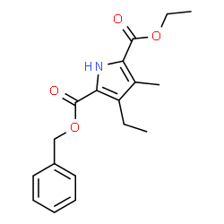 3-Ethyl-4-methyl-1H-pyrrole-2,5-dicarboxylic acid 2-(phenylmethyl)5-ethyl ester结构式