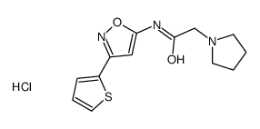 2-pyrrolidin-1-yl-N-(3-thiophen-2-yl-1,2-oxazol-5-yl)acetamide,hydrochloride Structure