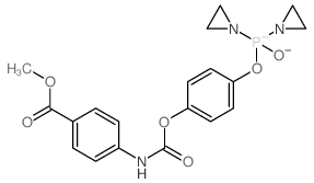 Benzoic acid, 4-[[[4-[[bis (1-aziridinyl)phosphinyl]oxy]phenoxy]carbonyl]amino]-, methyl ester结构式