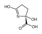 (2R)-2-hydroxy-5-oxopyrrolidine-2-carboxylic acid结构式