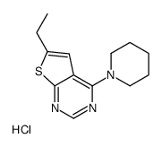 6-ethyl-4-piperidin-1-ylthieno[2,3-d]pyrimidine,hydrochloride Structure