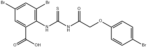 3,5-dibromo-2-[[[[(4-bromophenoxy)acetyl]amino]thioxomethyl]amino]-benzoic acid picture