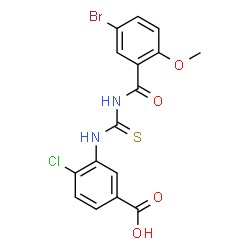 3-[[[(5-BROMO-2-METHOXYBENZOYL)AMINO]THIOXOMETHYL]AMINO]-4-CHLORO-BENZOIC ACID Structure