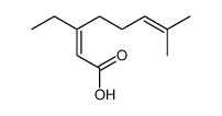 3-ethyl-7-methylocta-2,6-dienoic acid Structure