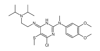 6-chloro-2-N-(3,4-dimethoxyphenyl)-4-N-[2-[di(propan-2-yl)amino]ethyl]-2-N-methyl-5-methylsulfanylpyrimidine-2,4-diamine结构式