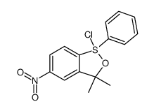 1-Chloro-3,3-dimethyl-5-nitro-1-phenyl-1,3-dihydro-1λ4-benzo[c][1,2]oxathiole结构式