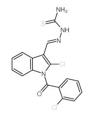 [[2-chloro-1-(2-chlorobenzoyl)indol-3-yl]methylideneamino]thiourea structure