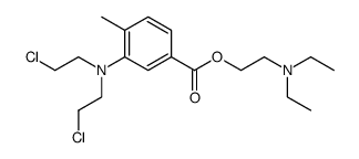 3-[Bis(2-chloroethyl)amino]-p-toluic acid 2-(diethylamino)ethyl ester结构式