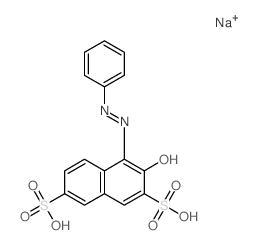 2,7-Naphthalenedisulfonicacid, 3-hydroxy-4-(2-phenyldiazenyl)-, sodium salt (1:2) Structure