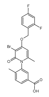 3-(4-(2,4-difluorobenzyloxy)-3-bromo-6-methyl-2-oxopyridin-1(2H)-yl)-4-methylbenzoic acid Structure