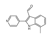 1H-Indole-3-carboxaldehyde,7-methyl-2-(4-pyridinyl)-(9CI)结构式