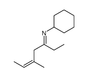 N-cyclohexyl-5-methylhept-5-en-3-imine结构式