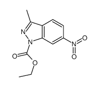 ethyl 3-methyl-6-nitroindazole-1-carboxylate结构式