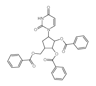 [2,3-dibenzoyloxy-4-(2,4-dioxopyrimidin-1-yl)cyclopentyl]methyl benzoate结构式