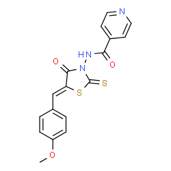 N-[5-[(4-Methoxyphenyl)methylene]-4-oxo-2-thioxo-3-thiazolidinyl]-4-pyridinecarboxamide结构式