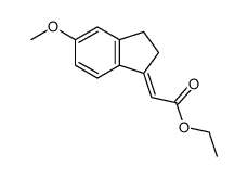 ethyl 2-(5'-methoxyindan-1'-ylidene)acetate结构式