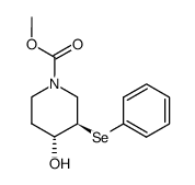 N-carbomethoxy-4-hydroxy-3-(phenylseleno)piperidine结构式