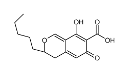 [S,(+)]-4,6-Dihydro-8-hydroxy-6-oxo-3-pentyl-3H-2-benzopyran-7-carboxylic acid Structure