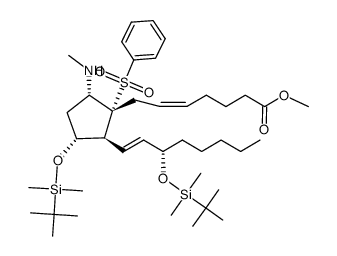 Methyl (5Z,13E,8R,9S,11R,12S,15S)-11,15-Bis(tert-butyldimethylsiloxy)-9-(methylamino)-8-(phenylsulfonyl)-5,13-prostadienoate Structure