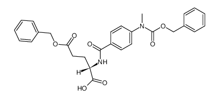 N-[4-[[(benzyloxy)carbonyl]methylamino]benzoyl]-L-glutamic acid γ-benzyl ester结构式