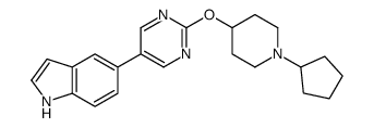 5-[2-(1-cyclopentylpiperidin-4-yl)oxypyrimidin-5-yl]-1H-indole结构式