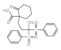 2-acetyl-2-[3,3-bis(benzenesulfonyl)butyl]cyclohexan-1-one Structure