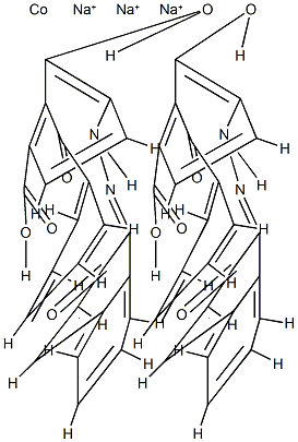 二[2-[3-羟基-4-[(2-羟基-1-萘基)偶氮]苯甲酰基]苯甲酸]钴酸三钠结构式