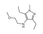 3,5-diethyl-N-(2-methoxyethyl)-1-methylpyrazol-4-amine结构式