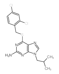 9H-Purin-2-amine, 6-[[(2, 4-dichlorophenyl)methyl]thio]-9-(2-methylpropyl)- structure