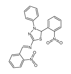 (2-nitro-benzylidene)-[5-(2-nitro-phenyl)-4-phenyl-4,5-dihydro-[1,3,4]thiadiazol-2-yl]-amine Structure