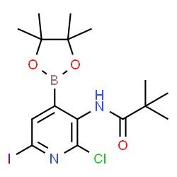 N-(2-Chloro-6-iodo-4-(4,4,5,5-tetramethyl-1,3,2-dioxaborolan-2-yl)pyridin-3-yl)pivalamide structure