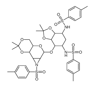 2-deoxy-6-O-(2,3-dideoxy-4,6-O-isopropylidene-2,3-(N-tosylepimino)mannopyranosyl)-4,5-O-isopropylidene-1,3-di-N-tosylstreptamine picture