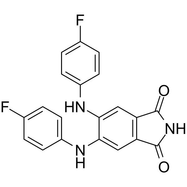 5,6-二[(4-氟苯基)氨基]-1H-异吲哚-1,3(2H)-二酮结构式