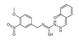 Hydrazinecarbothioamide, 2-((2-hydroxyphenyl)methylene)-N-((4-methoxy- 3-nitrophenyl)methyl)-结构式