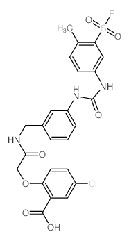 Benzoic acid,5-chloro-2-[2-[[[3-[[[[3-(fluorosulfonyl)-4-methylphenyl]amino]carbonyl]amino]phenyl]methyl]amino]-2-oxoethoxy]-结构式