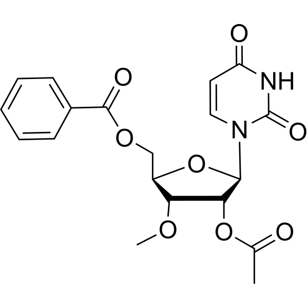 3’-O-Methyl-2’-O-acetyl-5’-O-benzoyluridine Structure