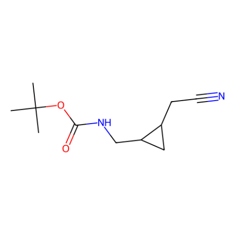 tert-butyl N-[[2-(cyanomethyl)cyclopropyl]methyl]carbamate结构式