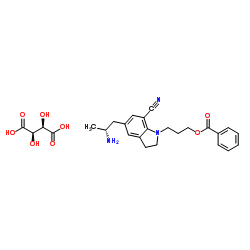 5-[(2R)-2-Aminopropyl]-1-[3-(benzoyloxy)propyl]-2,3-dihydro-1H-indole-7-carbonitrile (2R,3R)-2,3-dihydroxybutanedioate Structure