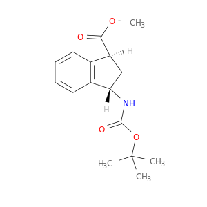 methyl trans-3-(tert-butoxycarbonylamino)indane-1-carboxylate结构式