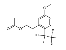 acetic acid 2-[5-methoxy-2-(2,2,2-trifluoro-1-hydroxy-1-methyl-ethyl)-phenyl]-ethyl ester结构式