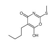 5-butyl-6-hydroxy-2-methylsulfanyl-1,3-oxazin-4-one结构式