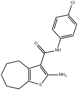 2-amino-n-(4-chlorophenyl)-5,6,7,8-tetrahydro-4h-cyclohepta[b]thiophene-3-carboxamide结构式