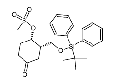 (1S,2S)-2-(((tert-butyldiphenylsilyl)oxy)methyl)-4-oxocyclohexyl methanesulfonate结构式