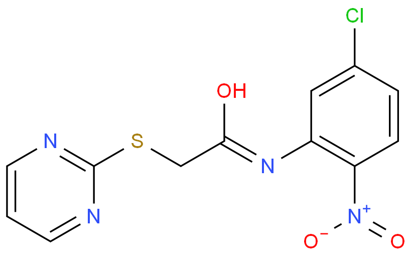 N-(5-chloro-2-nitrophenyl)-2-(2-pyrimidinylthio)acetamide结构式