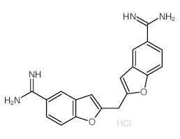 2-[(5-carbamimidoyl-1-benzofuran-2-yl)methyl]-1-benzofuran-5-carboximidamide,hydrochloride结构式