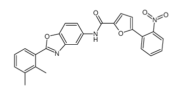 2-Furancarboxamide,N-[2-(2,3-dimethylphenyl)-5-benzoxazolyl]-5-(2-nitrophenyl)-(9CI) Structure