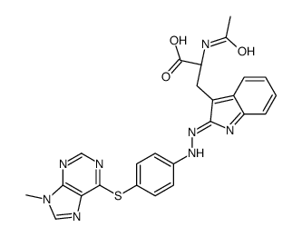 (2S)-2-acetamido-3-[2-[[4-(9-methylpurin-6-yl)sulfanylphenyl]hydrazinylidene]indol-3-yl]propanoic acid Structure